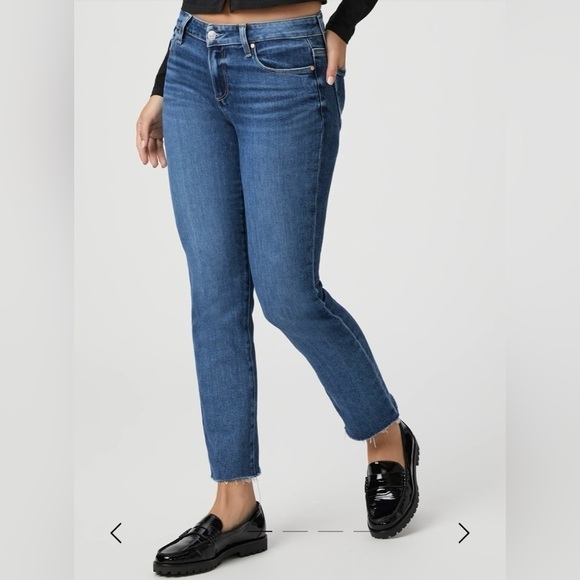 NEW w/TAGS PAIGE Amber Mid Rise Straight Ankle Jeans Women's Size 33 - Picture 2 of 12
